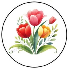TULIP TRIO FLOWERS ENVELOPE SEALS LABELS STICKERS PARTY FAVORS