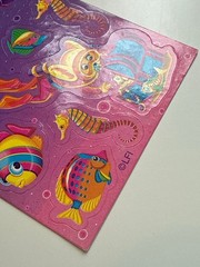 Vintage Lisa Frank Scuba Mouse and Tropical Fish Rainbow Sticker Sheet LFI- S288