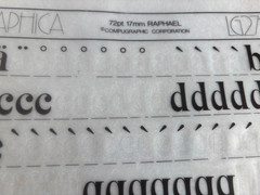 Three Letraset INSTANT LETTERING Transfer Letters 72pt 17mm RAPHAEL NICE