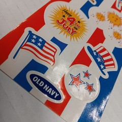 Vintage Old Navy 4th Of July Stickers 8 sealed sheets America Flag Advertisement