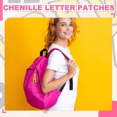 4″ Chenille Letter Patches,Yellow Chenille Initial A-Z Patches (Letter H)