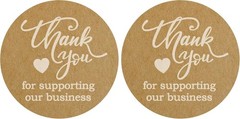 500 Kraft Paper ‘Thank You’ Stickers – Perfect for Small Businesses & Gifts