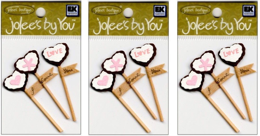 3 packs Chocolate Lollipops, 3D scrapbook Embellishments- Jolee’s by You JJCF004