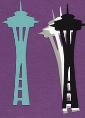 SPACE NEEDLE large die cuts scrapbook cards