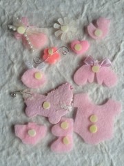12 Baby girl pink babies girls Handmade Pieces shower favors Scrapbooks Cards