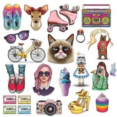 Violette Stickers 80’s Retro Shabby Chic Girly Girl Planner Supply Crafts