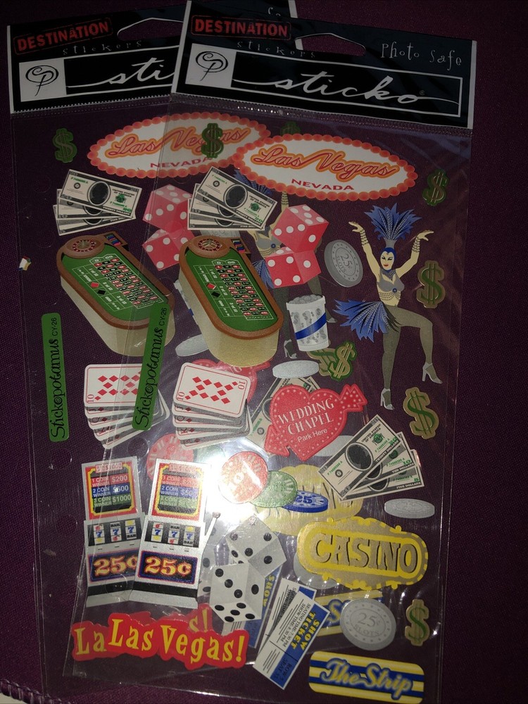 New Lot of 2 STICKO Destinations Scrapbook Stickers LAS VEGAS