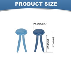 1000 PCS Paper Brass Fasteners Split Pins, Sky Blue/Dark Blue, 4.5 x 8 mm