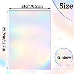 36 Sheets Holographic Sticker Paper Clear A4 Vinyl colourful