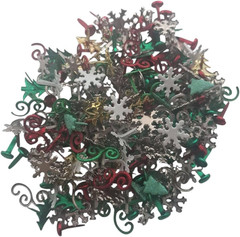 Christmas Brads Set, 212 PCS Metal Paper Fasteners, 8 Holiday Shapes & 16 Colors