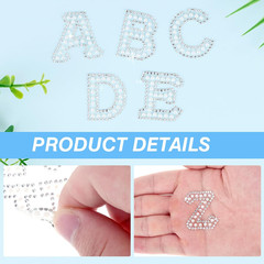 107 Pcs Pearl Letter Stickers,3 Sheets A-Z Glitter Rhinestone Letter and 1 Sheet