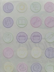 Creative Memories Baby Milestone Round Icon Pastel Pink Lavender Stickers