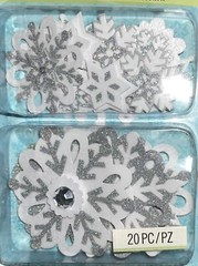K&Company Very Merry Snowflakes Layered Accents Glitter Silver & White Scrapbook