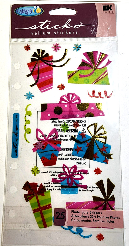Presents Gifts Wrapped Christmas Birthday Vellum Sticko Stickers
