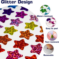 2340 PCS Holographic Star Stickers for Kids Reward,0.6″ Sparkly Small Stars | Ra