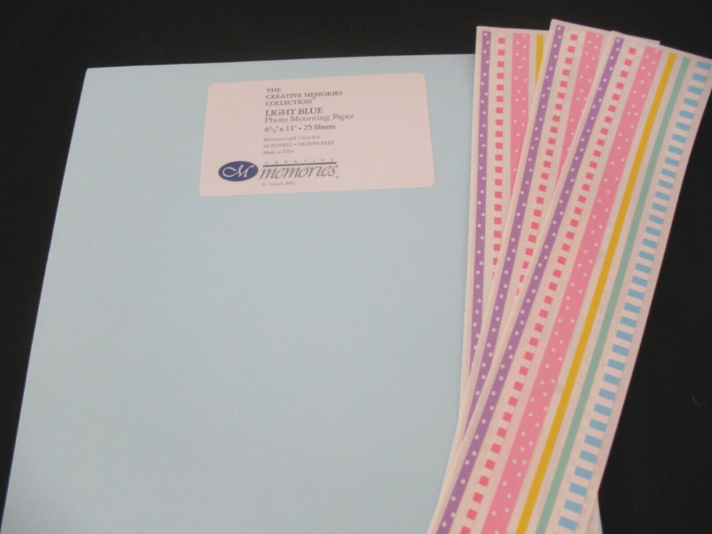 Lot 2 LightBlue Photo Mounting Paper,Gr Length Stickers Pastel, Mini Beige ABC’s