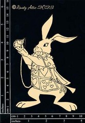 Dusty Attic Chipboard 4×6 – Alice Elements #2 – White Rabbit, DA3547