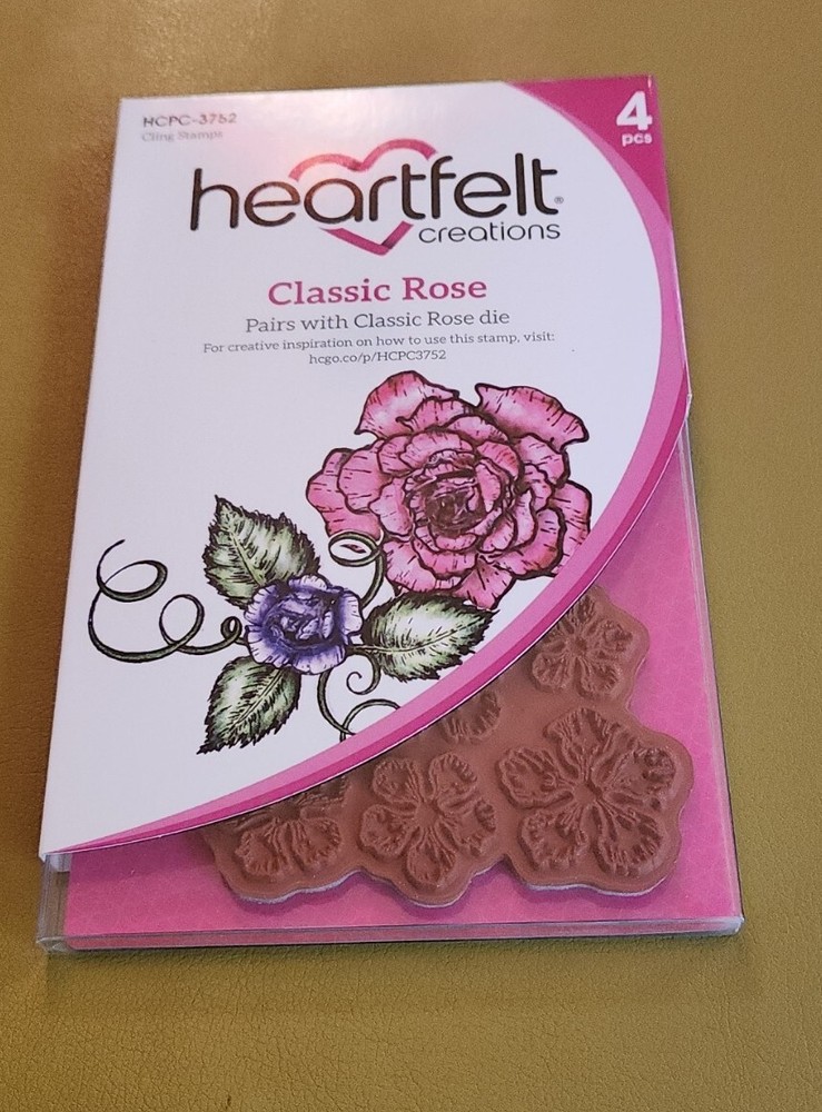 Heartfelt Creations Cling Stamps Classic Rose Flower Floral New Sealed HCPC-3752