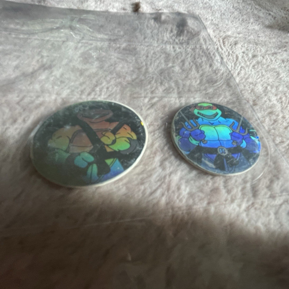 Large Lot Round Holographic Cartoon Stickers, Assorted Multicolor Mixed Designs