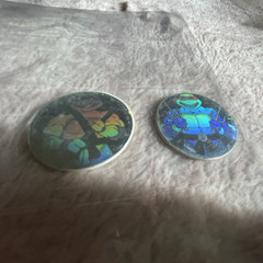 Large Lot Round Holographic Cartoon Stickers, Assorted Multicolor Mixed Designs