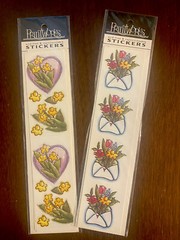 2 Pkgs Printworks Stickers Daffodils & Mixed Floral NEW Sealed 3 Sheets Per Pkg