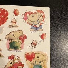 1 Sheet of Vintage AGC Heart Koala Stickers – 12 Stickers on the Sheet
