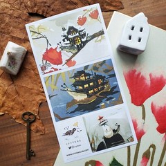 Fantasy Snail Adventure Stickers – Tiny Travels Sticker Sheet – Scrapbooks