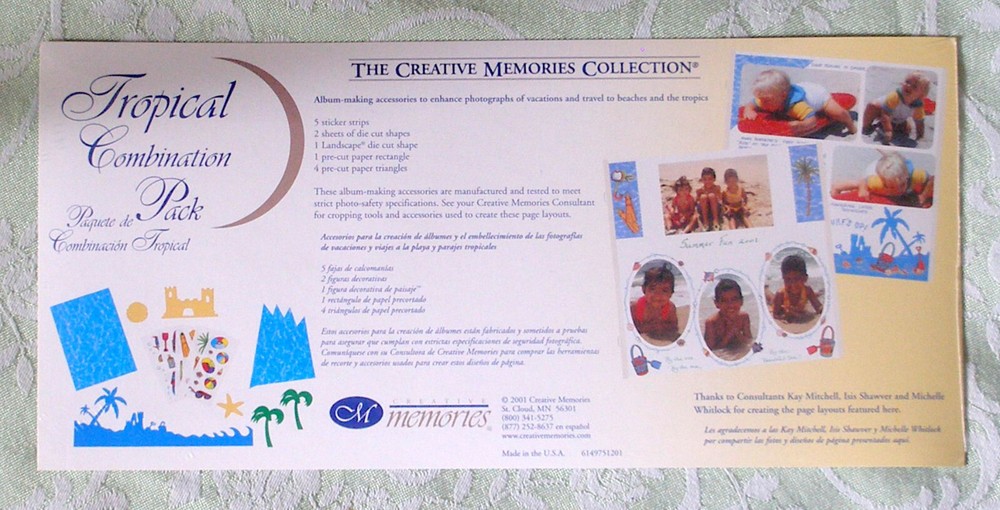 Creative Memories Tropical Combination Pack Stickers Die Cuts Pre-cut Paper
