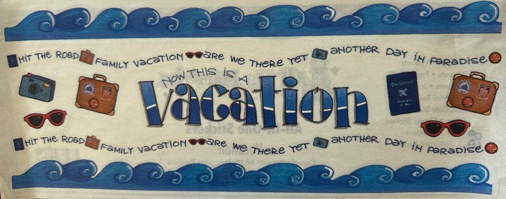 VACATION Mylar Stickers(11pc) •Cruise•Passport•Family•Suitcase •Scrapbook•Water•