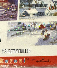 Hallmark Stickeroni Stickers Christmas Winter Farm Church Greeting Card 2 Sheets