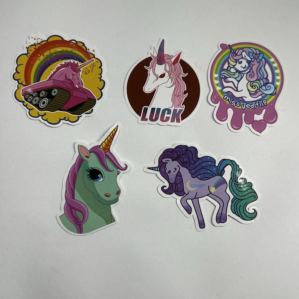 Unicorn Sticker Fun pack 30 Rainbow Colourful Glossy Cute Stickers Birthday Pack