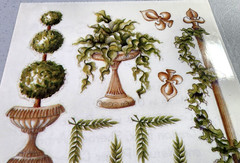 Provo Craft Clear Stickers Vintage French Topiary Roman Wreath Scrapbook 42-0865