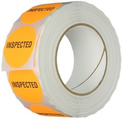 INVLBL-027″Inspected» Inventory Control Label in Orange [Pack of 1000] – 2 in…
