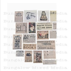 BOOKISH 24pc LOT B Ephemera Vintage Ads Paper Pack Junk Journal Collage Art