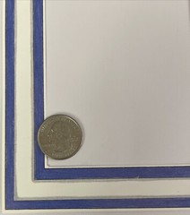 BLUE/WHITE BORDER Die-Cut “Frame Ups”(5”x6-1/2”)MME •Lines•Nautical•Stripes•