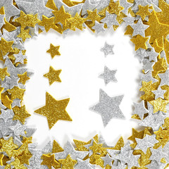 Glitter Foam Stickers | Silver and Gold Star Stickers for Crafts | Pack of 168 |