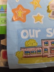 Vintage School Bus 3D Sticker Scrapbook Lot 6pc Freds MAMBI Paper House Kit