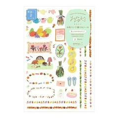 MIDORI Stickers, «Yuru Log My Life» design, 2 stickers per pack, 82675006
