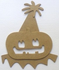 {3} PARTY PUMPKIN – Halloween Raw Bare Unfinished Chipboard Die Cuts – 4″