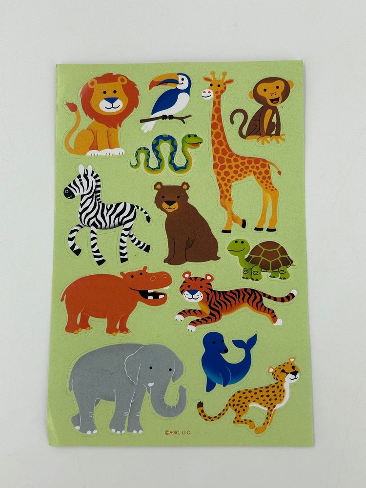 Jungle Safari Animals Stickers Sheet 13 Pcs Scrapbooking Crafts