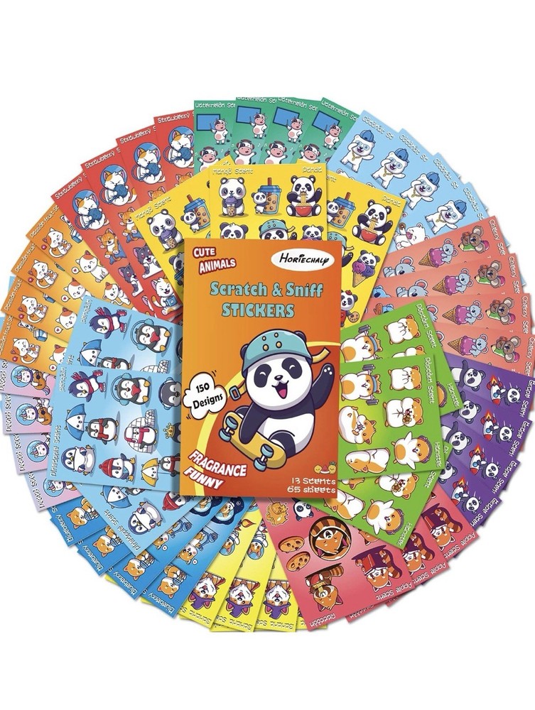 Scratch and Sniff Stickers, 65 Sheets Stickers 720+ Animals Stickers