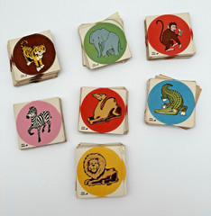 Vintage Animal Stickers African Safari Lion Monkey Crocodile