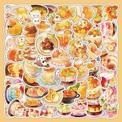 30Pcs Random Cute Yummy Food Stickers Set Snack Stickers