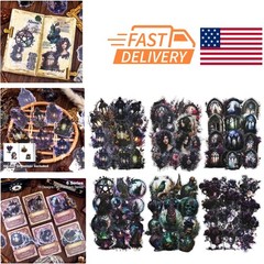 Gothic Scrapbook Stickers 180Pcs Waterproof Floral Witch Designs for Journaling