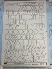 Letraset Premier Lightline Upper & Lower Case 120pt- 6 Sheets LG 101 LG 102