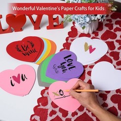 72 Pcs Heart Cutouts – 6 Inch Heart Shaped Cards – Assorted Color for Valenti…