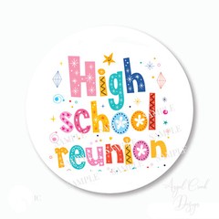 30 High School Reunion Scrapbook Stickers 1.5″ Round Envelope Seals Labels