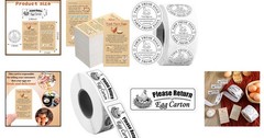 Elegant 3-in-1 1200-Piece Egg Sticker Set: Carton Labels & Instructions