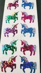JILLSON & ROBERTS HAMBLY STICKERS PRISMATIC GLITTER MULTICOLOR MINI UNICORNS