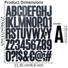 500PCS Letter Number Stickers Black Adhesive Alphabet Decals Set, 2Inch 10Sheets